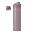 FreeSip 24oz in Spring Revival, dusty mauve-purple insulated bottle with matching flip cap and carry loop, gold Owala logo