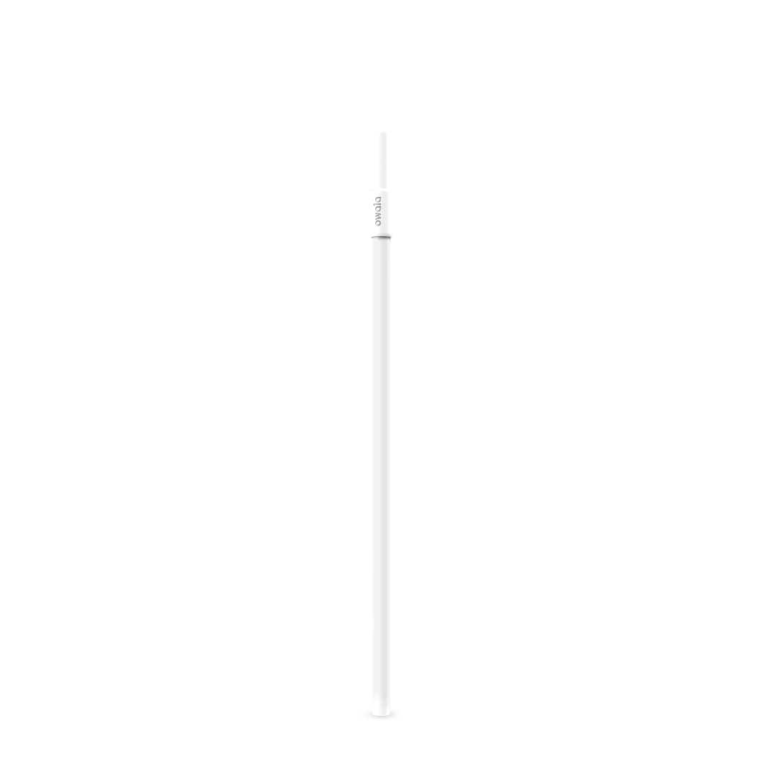Owala Replacement 24oz Tumbler Straw in Shy Marshmallow; single long solid white straw with white collar bearing the Owala logo