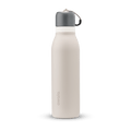 FreeSip Twist UK 18oz, off-white cream insulated water bottle with gray twist cap and carry loop
